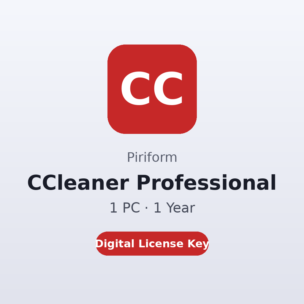 Piriform CCleaner Professional 1 PC · 1 Year digital license key
