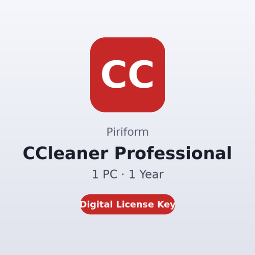 Piriform CCleaner Professional 1 PC · 1 Year digital license key