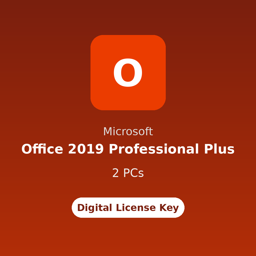 Microsoft Office 2019 Professional Plus – 2 PCs digital license key