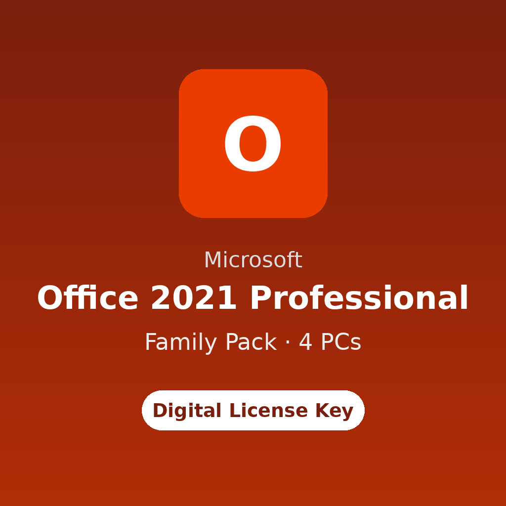 Microsoft Office 2021 Professional Family Pack – 4 PCs digital license key