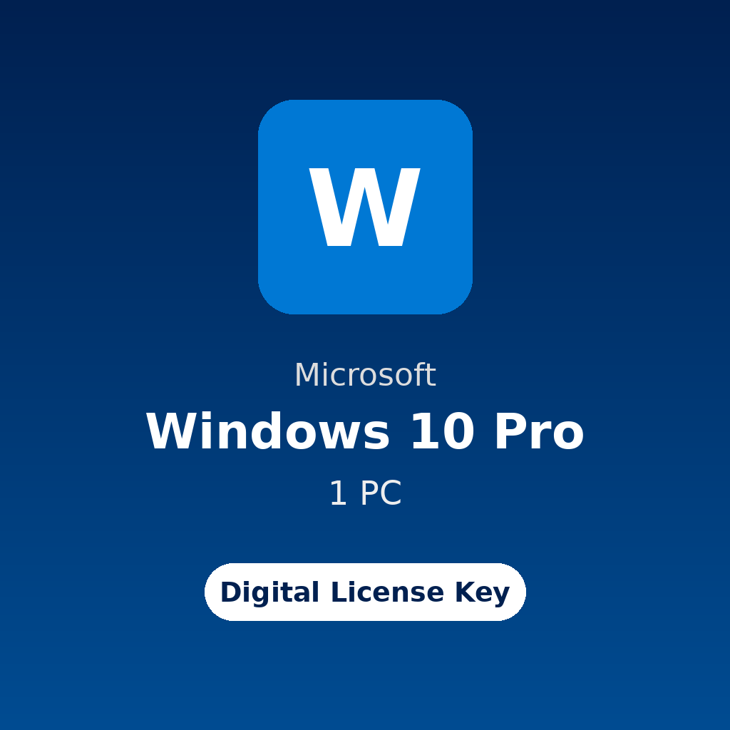 Microsoft Windows 10 Pro digital license key